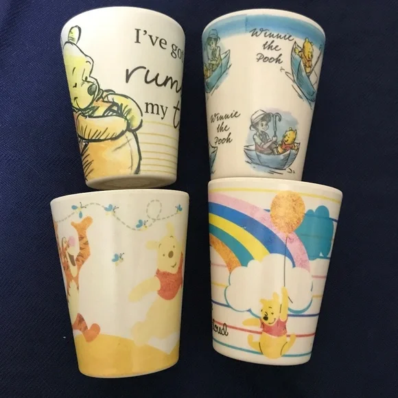 DISNEY'S 🐻 WINNIE THE POOH & FRIENDS ECO WARE BAMBOO DRINK CUPS, SET OF FOUR - Picture 1 of 14